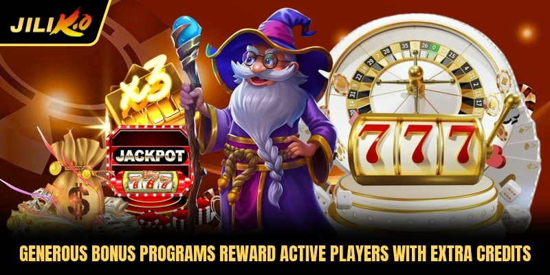 Generous bonus programs reward active players with extra credits