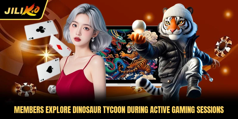 Members explore Dinosaur Tycoon during active gaming sessions
