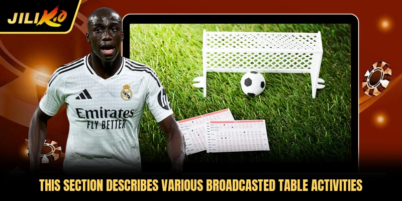 This section describes various broadcasted table activities